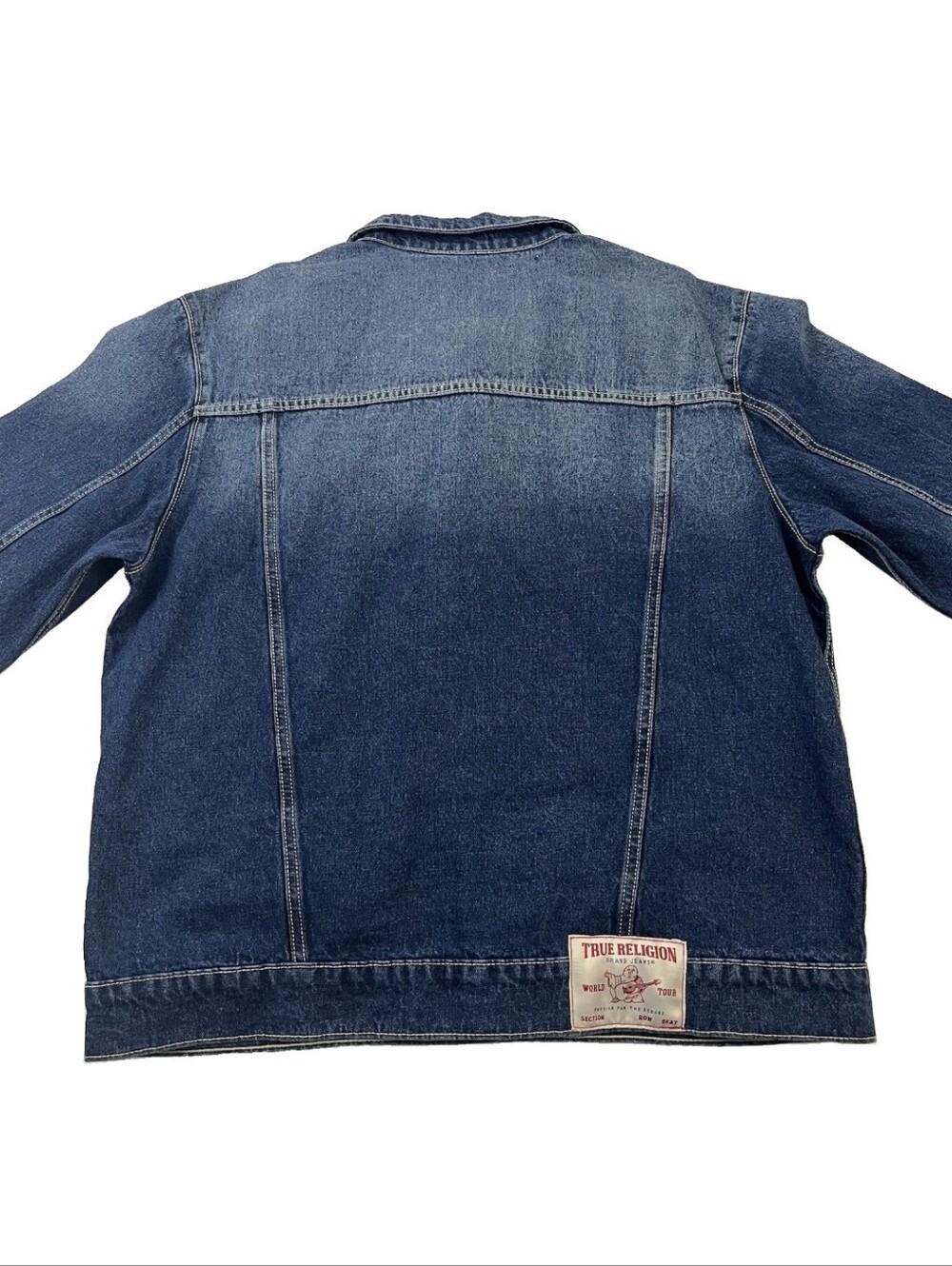 True Religion Mens XL Jesse Trucker Blue Jean Denim Jacket New 10087 - Picture 2 of 7